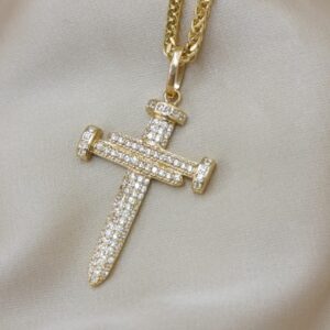 Dije en oro 18k diseño cruz