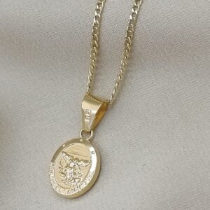Dije en oro de 18k diseño san miguel arcangel