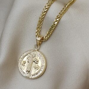 Dije en oro 18k medalla san benito