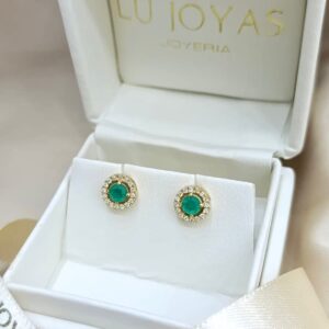 Topos en oro 18k con esmeraldas
