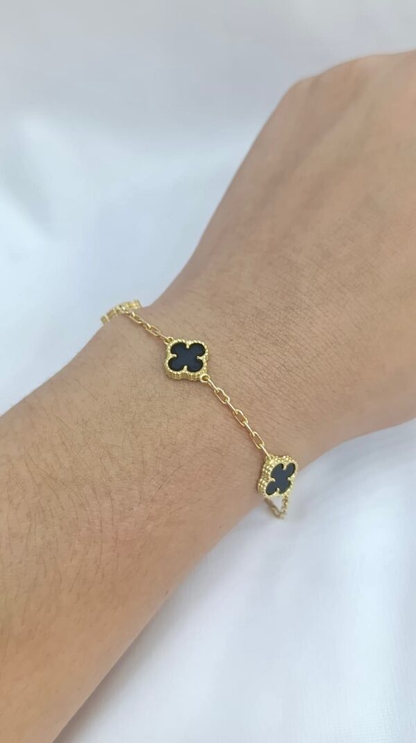 Pulsera en oro 18k trebol con - Image 2