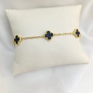 Pulsera en oro 18k trebol con