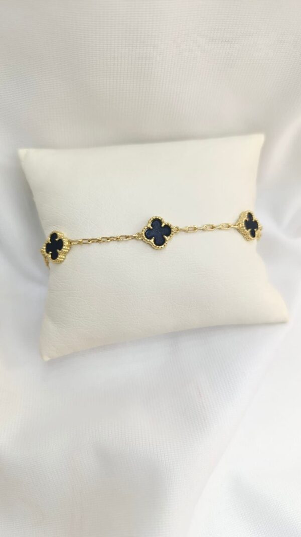 Pulsera en oro 18k trebol con