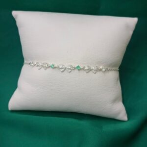 Pulsera en plata 925 con esmeraldas