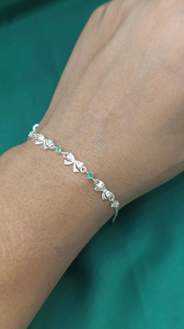 Pulsera en plata 925 con esmeraldas - Image 2