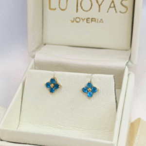 Topos en oro 18k Topacio