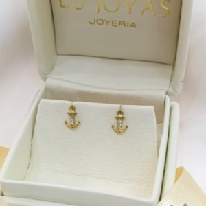 Topos en oro 18k diseño ancla